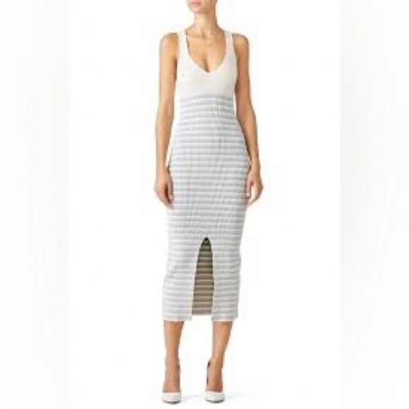 Opening Ceremony Midi Dress Rib Knit Stripe Sleeveless Size Medium - Picture 1 of 10
